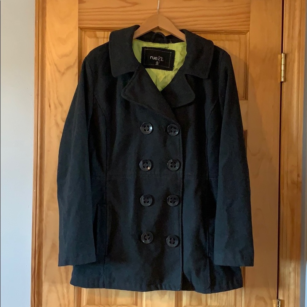 EUC Gray Wool Blend Pea Coat Jacket